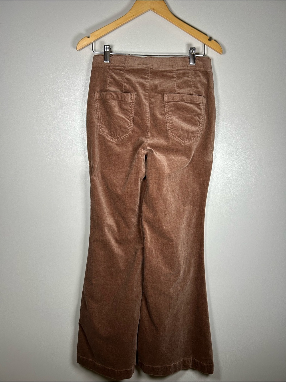 Anthropologie Pilcro Brown Pull-On Corduroy Wide Leg Retro Flare Pants - Picture 5 of 13